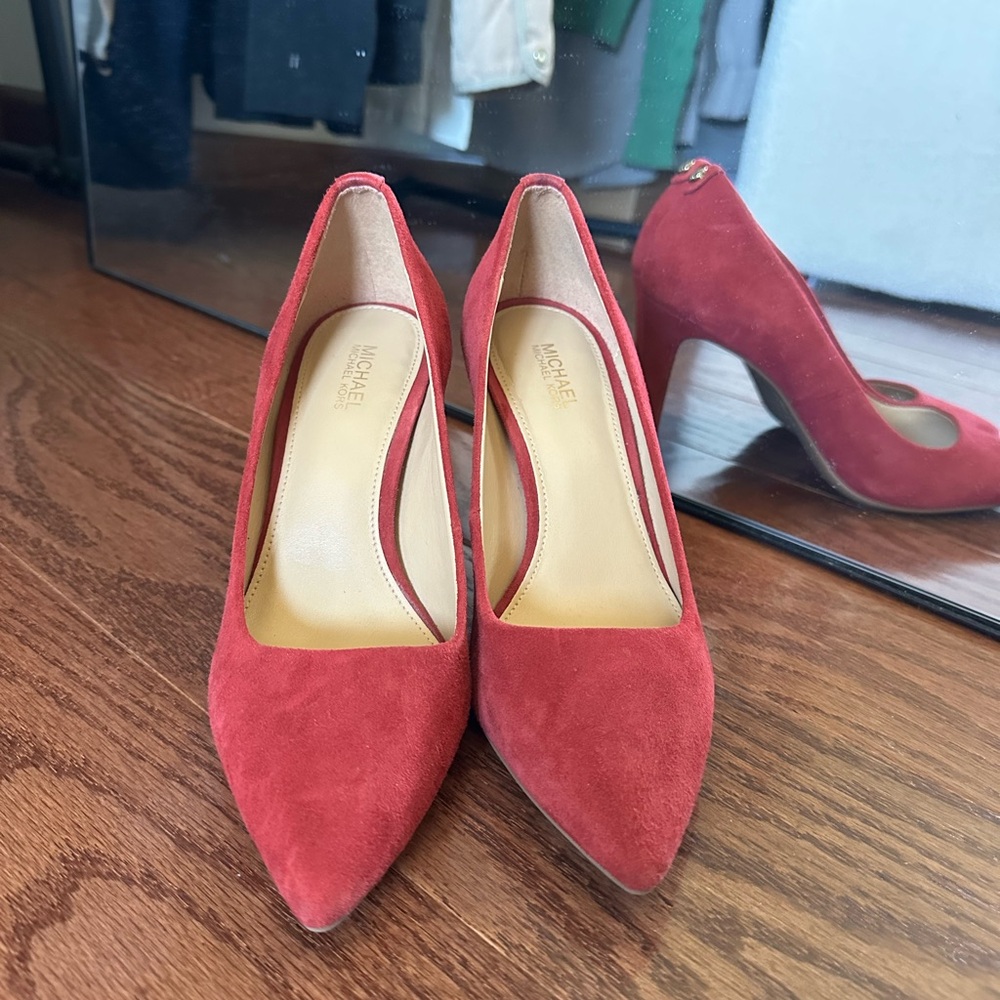 Michael Kors burgundy suede pumps